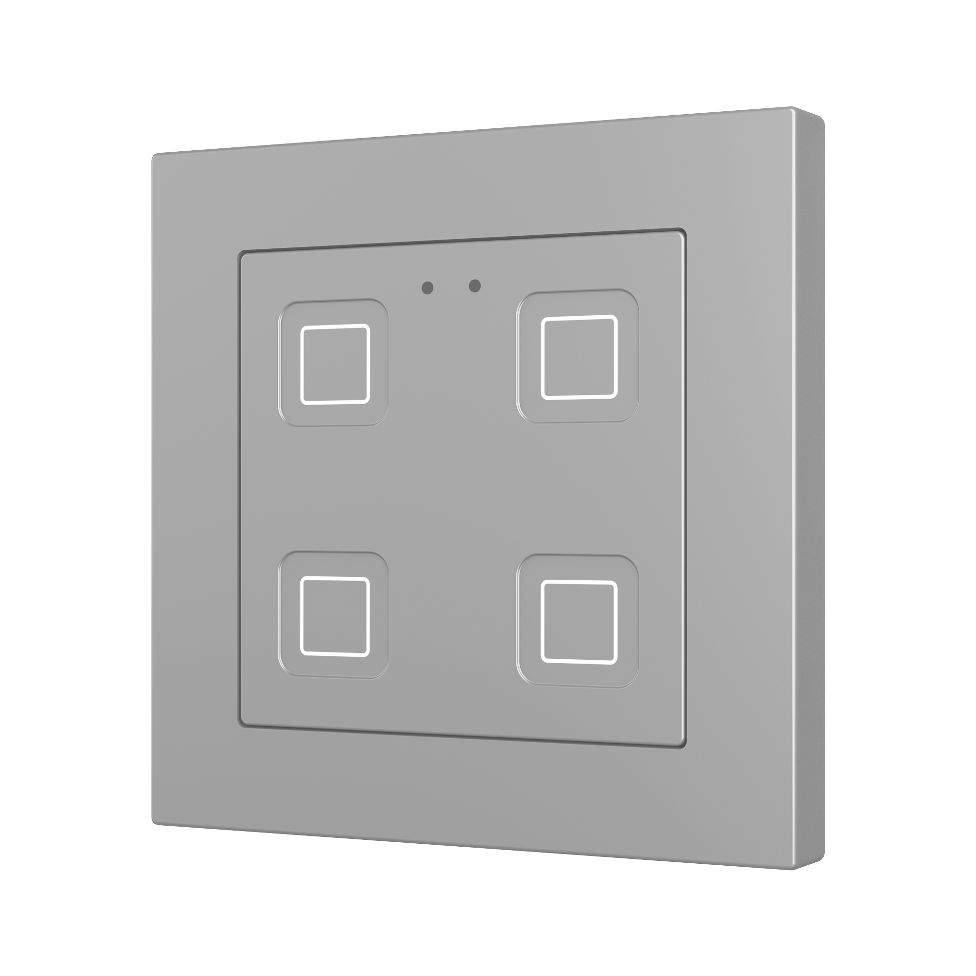 ZVITR55X4S - Tecla RGB 55 X4. Pulsador capacitivo de policarbonato 55x55 - 4 botones - Plata (marco ZS55 no incluido).