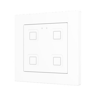 ZVITR55X4W – Tecla RGB 55 X4. Pulsador capacitivo de policarbonato 55×55 – 4 botones – Blanco (marco ZS55 no incluido).