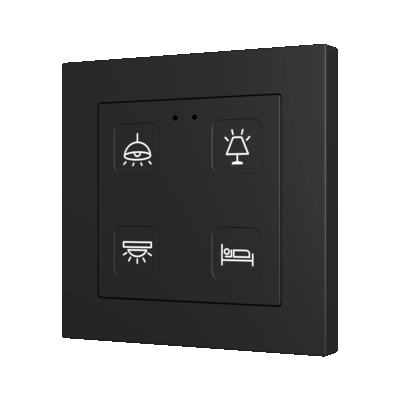 ZVITR55X4 – Tecla RGB 55 X4. Pulsador capacitivo de policarbonato 55×55 – 4 botones – Personalizado (marco ZS55 no incluido).