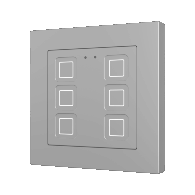 ZVITR55X6S – Tecla RGB 55 X6. Pulsador capacitivo de policarbonato 55×55 – 6 botones – Plata (marco ZS55 no incluido).