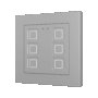ZVITR55X6S - Tecla RGB 55 X6. Pulsador capacitivo de policarbonato 55x55 - 6 botones - Plata (marco ZS55 no incluido).