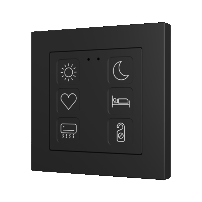 ZVITR55X6 – Tecla RGB 55 X6. Pulsador capacitivo de policarbonato 55×55 – 6 botones – Personalizado (marco ZS55 no incluido).