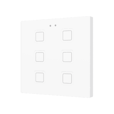 ZVITR6W – Tecla RGB 6. Pulsador capacitivo de policarbonato – 6 botones – Blanco.