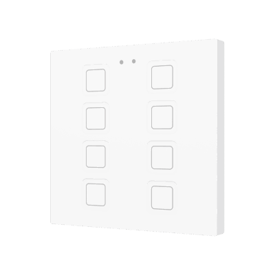ZVITR8W – Tecla RGB 8. Pulsador capacitivo de policarbonato – 8 botones – Blanco.