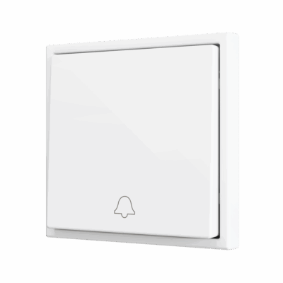 ZS701PB1DMW – ZS70. Pulsador Soft simple para 1 entrada binaria 70×70 mm – Icono de timbre – Blanco mate.