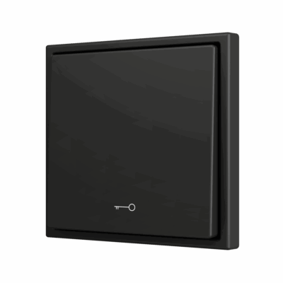 ZS701PB1KA – ZS70. Pulsador Soft simple para 1 entrada binaria 70×70 mm – Icono de llave – Antracita.