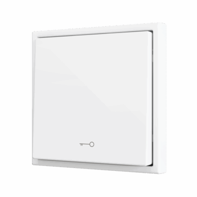 ZS701PB1KMW – ZS70. Pulsador Soft simple para 1 entrada binaria 70×70 mm – Icono de llave – Blanco mate.