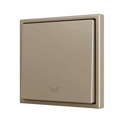 ZS701PB1LC – ZS70. Pulsador Soft simple para 1 entrada binaria 70×70 mm – Icono de luz – Champagne.