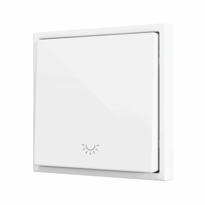 ZS701PB1LMW – ZS70. Pulsador Soft simple para 1 entrada binaria 70×70 mm – Icono de luz – Blanco mate.