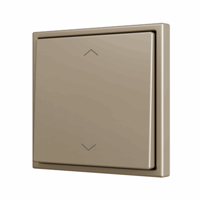 ZS701PB2SHC – ZS70. Pulsador Soft simple para 2 entradas binarias 70×70 mm – Icono de persiana – Champagne.