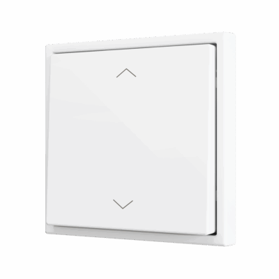 ZS701PB2SHMW – ZS70. Pulsador Soft simple para 2 entradas binarias 70×70 mm – Icono de persiana – Blanco mate.