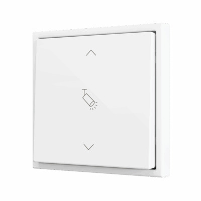 ZS701PB2MWC – ZS70. Pulsador Soft simple para 2 entradas binarias 70×70 mm – Blanco mate – Personalizada. Mínimo 100 unidades por diseño.