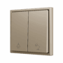 ZS702PB2CC - ZS70. Pulsador Soft doble para 2 entradas binarias 70x70 mm – Champagne - Personalizado. Mínimo 100 unidades por diseño.
