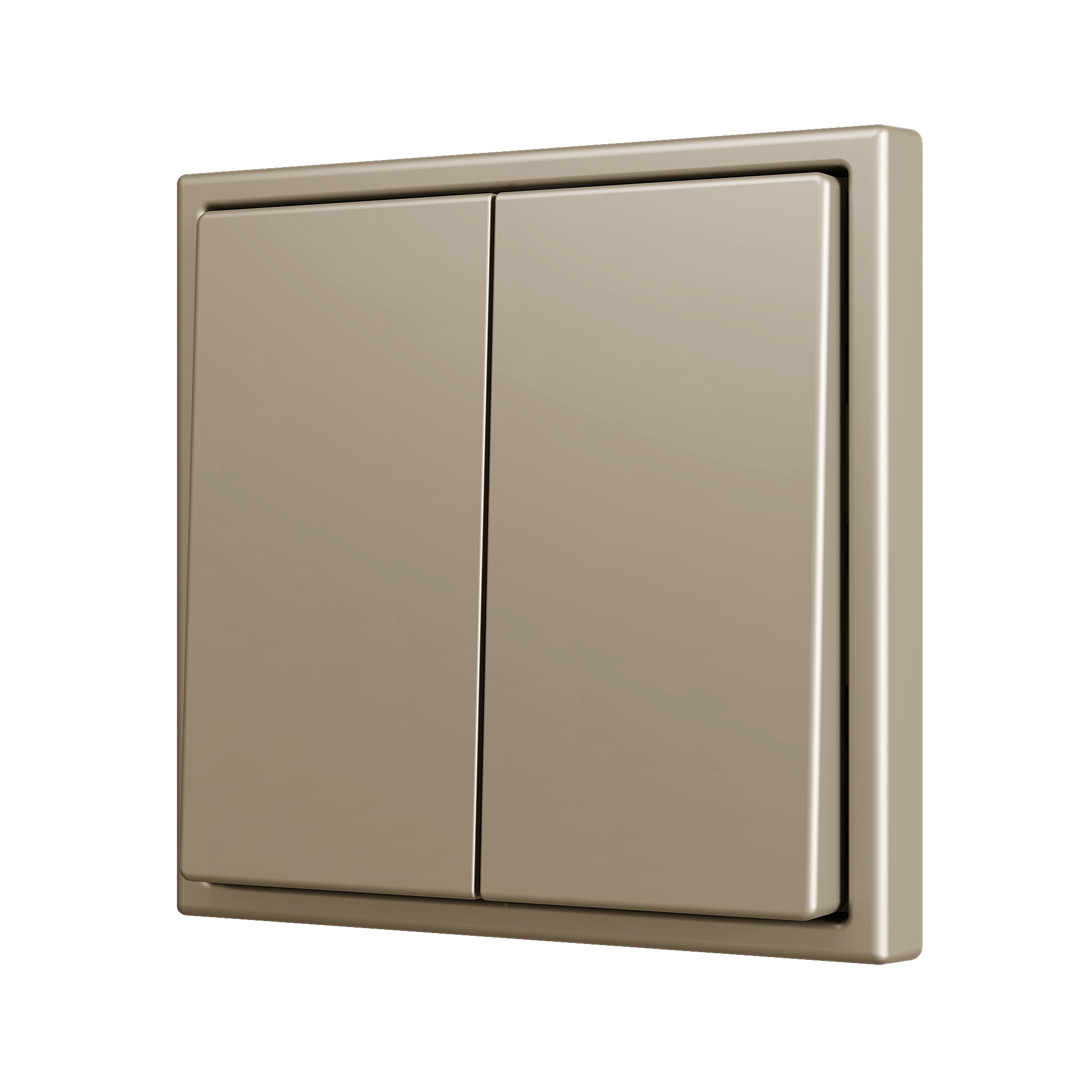 ZS70CSOFT22C - ZS70. Tecla doble para pulsador Soft KNX 70x70 mm. Pulsación abajo - Champagne.