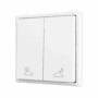 ZS702PB2MWC - ZS70. Pulsador Soft doble para 2 entradas binarias 70x70 mm – Blanco - Personalizado. Mínimo 100 unidades por diseño.