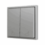 ZS702PB2SC - ZS70. Pulsador Soft doble para 2 entradas binarias 70x70 mm – Plata - Personalizado. Mínimo 100 unidades por diseño.