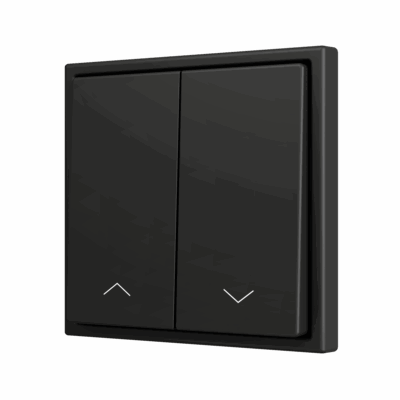 ZS702PB2SHA – ZS70. Pulsador Soft doble para 2 entradas binarias 70×70 mm – Icono de persiana – Antracita.