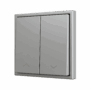 ZS702PB2SHS - ZS70. Pulsador Soft doble para 2 entradas binarias 70x70 mm - Icono de persiana – Plata.