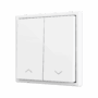 ZS702PB2SHMW - ZS70. Pulsador Soft doble para 2 entradas binarias 70x70 mm - Icono de persiana – Blanco.