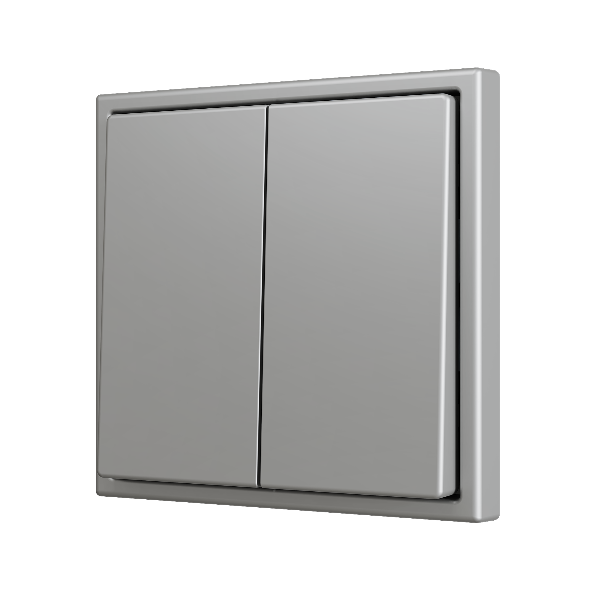ZS70CSOFT22S - ZS70. Tecla doble para pulsador Soft KNX 70x70 mm. Pulsación abajo - Silver.