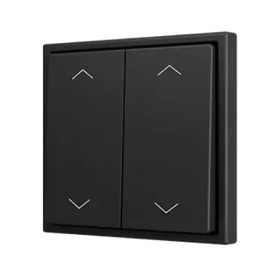 ZS702PB4SHA – ZS70. Pulsador Soft doble para 4 entradas binarias 70×70 mm – Icono de persiana – Antracita.