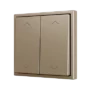ZS702PB4SHC - ZS70. Pulsador Soft doble para 4 entradas binarias 70x70 mm - Icono de persiana – Champagne.