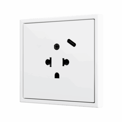 ZS70CEUA1USMW – ZS70. Tapa para base de enchufe euroamericano con USB C 70X70 mm – Blanco mate.