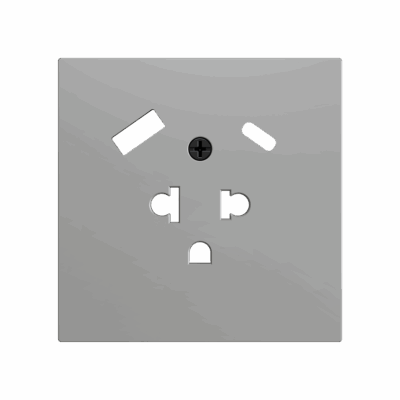ZS70CEUA2USS – ZS70. Tapa para base de enchufe euroamericano con USB C y A 70X70 mm – Plata.