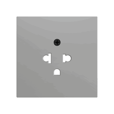 ZS70CEUAS – ZS70. Tapa para base de enchufe euroamericano 70X70 mm – Plata.