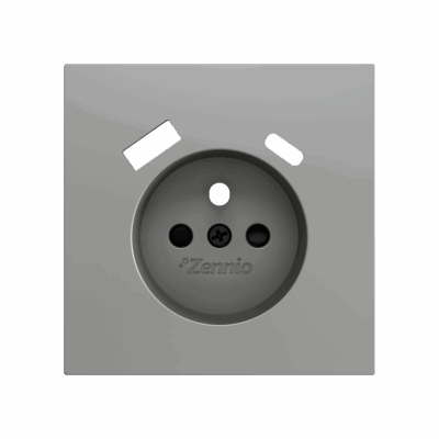 ZS70CF2USS – ZS70. Tapa para base de enchufe Francés con USB C y A 70×70 mm – Plata.