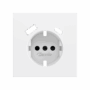 ZS70CSC2USMW - ZS70. Tapa para base de enchufe Schuko con USB C y A 70x70 mm - Blanco mate.