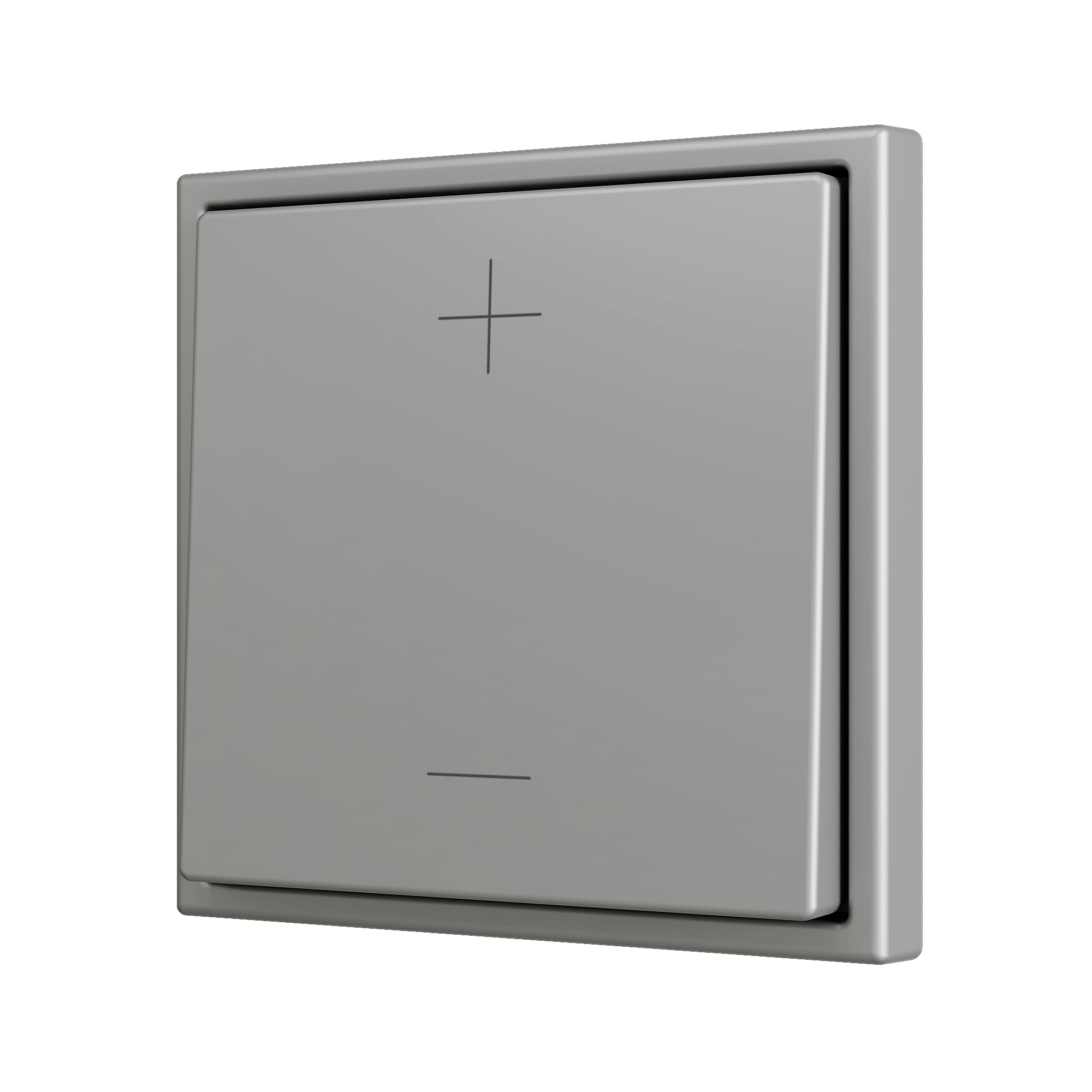 ZS70CSOFT12SC - ZS70. Tecla simple para pulsador Soft KNX 70x70 mm. Pulsación arriba&abajo - Silver - Personalizada. Mínimo 100 unidades por diseño.