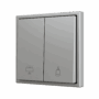 ZS70CSOFT22SC - ZS70. Tecla doble para pulsador Soft KNX 70x70 mm. Pulsación abajo - Silver - Personalizada. Mínimo 100 unidades por diseño.