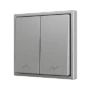 ZS70CSOFT22SHS - ZS70. Tecla doble para pulsador Soft KNX 70x70 mm. Pulsación abajo - Icono de persiana - Silver.
